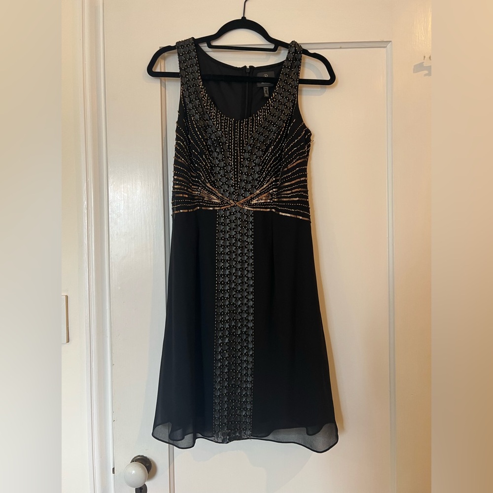 Adrianna Papell Black and Gold Women's Dress